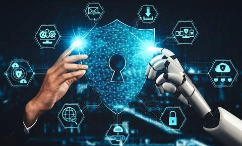 XAI Future artificial intelligence and machine learning for AI droid robot or イラスト素材