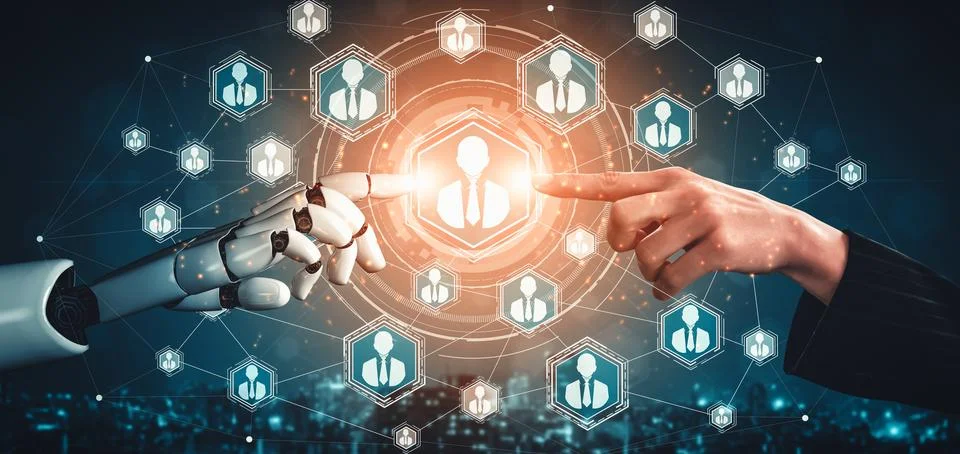 XAI Future artificial intelligence and machine learning for AI droid robot or イラスト素材