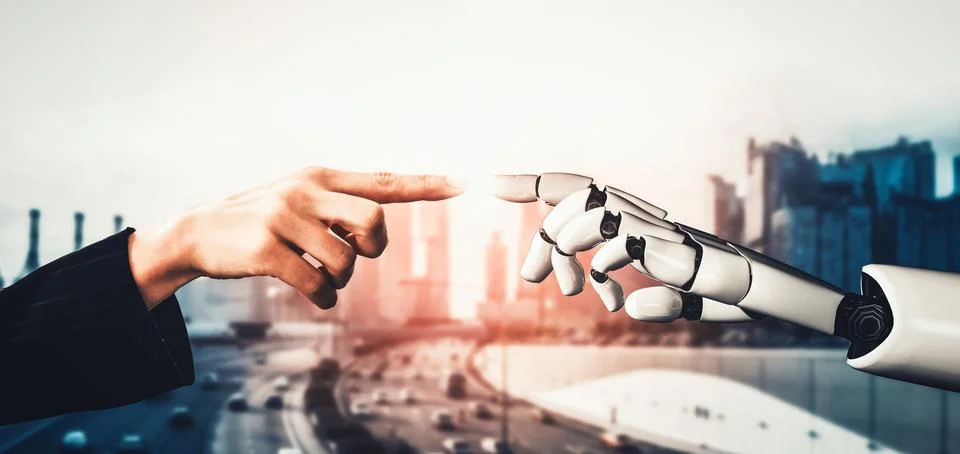 XAI Future artificial intelligence and machine learning for AI droid robot or Stock Illustration