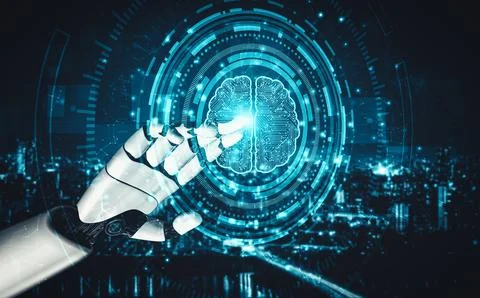 XAI Future artificial intelligence and machine learning for AI droid robot or 스톡 일러스트