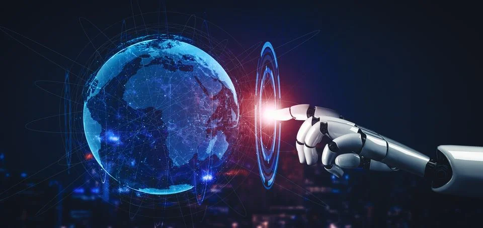 XAI Future artificial intelligence and machine learning for AI droid robot or 스톡 일러스트