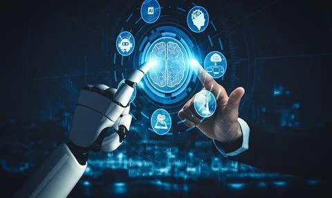 XAI Future artificial intelligence and machine learning for AI droid robot or イラスト素材