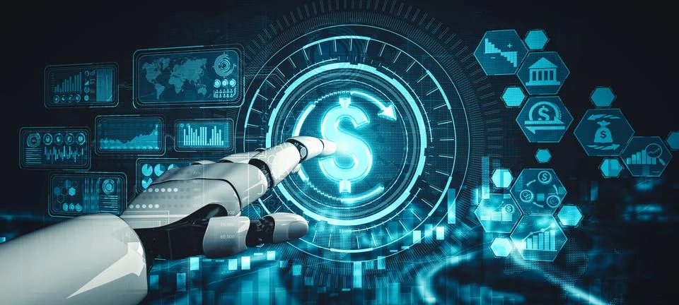 XAI Future artificial intelligence and machine learning for AI droid robot or Stock Illustration