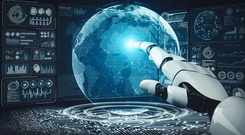 XAI Future artificial intelligence and machine learning for AI droid robot or イラスト素材