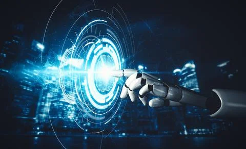 XAI Future artificial intelligence and machine learning for AI droid robot or 스톡 일러스트