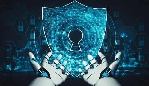 XAI Future artificial intelligence and machine learning for AI droid robot or Stock Illustration