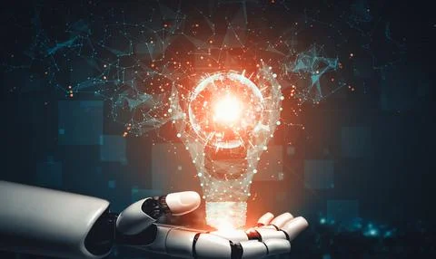 XAI Future artificial intelligence and machine learning for AI droid robot or Illustrazione stock