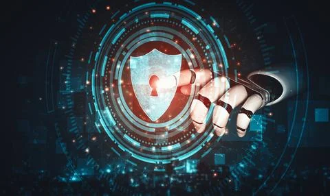 XAI Future artificial intelligence and machine learning for AI droid robot or Illustrazione stock