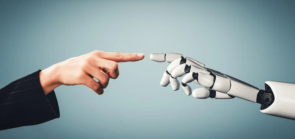 XAI Future artificial intelligence and machine learning for AI droid robot or Illustrazione stock