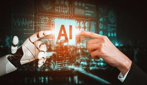 XAI Future artificial intelligence and machine learning for AI droid robot or イラスト素材