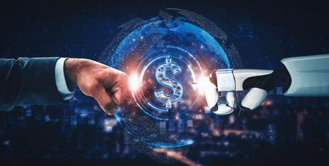 XAI Future artificial intelligence and machine learning for AI droid robot or Illustrazione stock