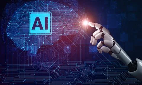 XAI Future artificial intelligence robot and cyborg. イラスト素材