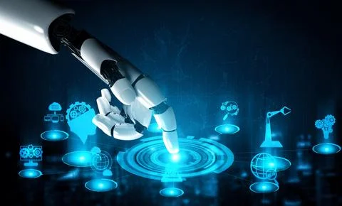 XAI Future artificial intelligence robot and cyborg. イラスト素材