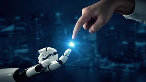 XAI Futuristic robot artificial intelligence enlightening AI technology concept Stock Footage 265186995