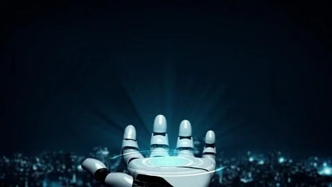 XAI Futuristic robot artificial intelligence enlightening AI technology concept Stock Footage 266066528