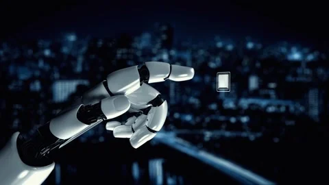 XAI Futuristic robot artificial intelligence enlightening AI technology concept Stock Footage 266848422