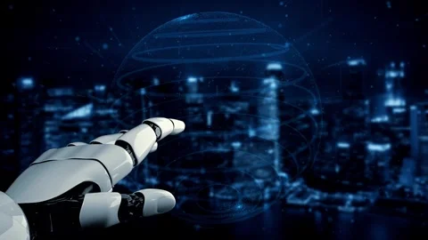 XAI Futuristic robot artificial intelligence enlightening AI technology concept Stock Footage 267173878
