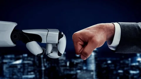 XAI Futuristic robot artificial intelligence enlightening AI technology concept Stock Footage 269308964
