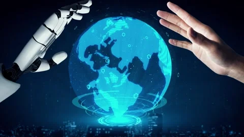 XAI Futuristic robot artificial intelligence enlightening AI technology concept Stock Footage 269754467