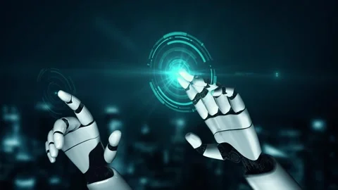 XAI Futuristic robot artificial intelligence enlightening AI technology concept Stock Footage 269901341