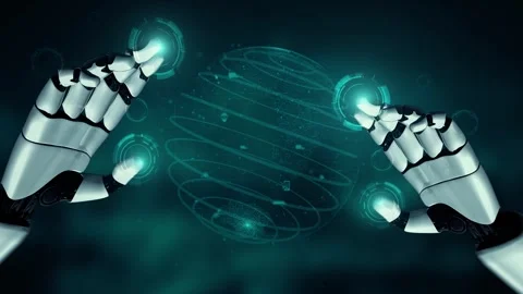 XAI Futuristic robot artificial intelligence enlightening AI technology concept Stock Footage 270177589