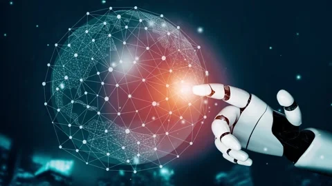 XAI Futuristic robot artificial intelligence revolutionary AI technology concept Stock Footage 270248828