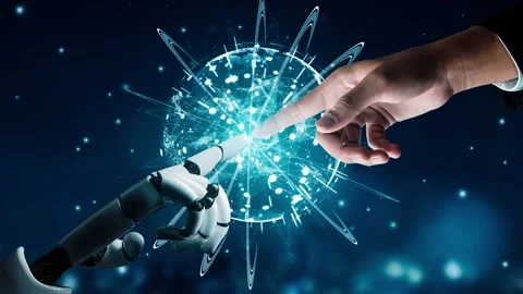 XAI Futuristic robot artificial intelligence revolutionary AI technology concept Stock Footage 270322169
