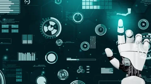 XAI Futuristic robot artificial intelligence revolutionary AI technology concept Stock Footage 271375247