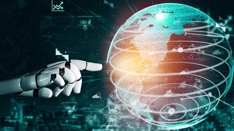 XAI Futuristic robot artificial intelligence revolutionary AI technology concept Stock Footage 271473238