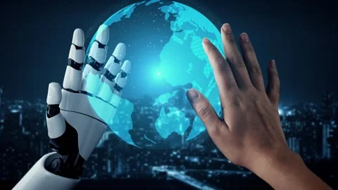 XAI Futuristic robot artificial intelligence enlightening AI technology concept Vídeos de archivo 271614100