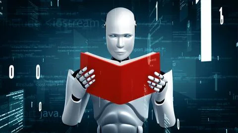 XAI Futuristic robot artificial intelligence huminoid AI programming coding イラスト素材