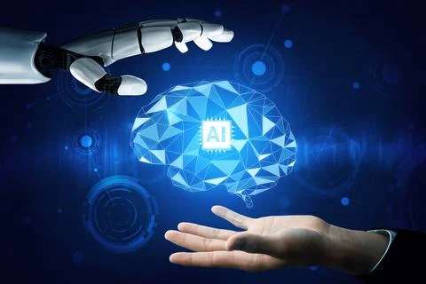XAI Futuristic robot artificial intelligence concept. 스톡 일러스트