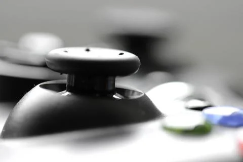 XBox controller 360 closeup right joystick Stockfoto's
