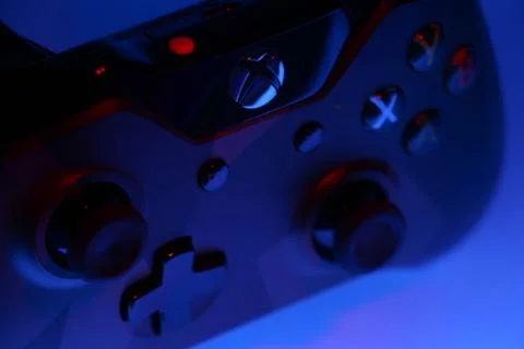 Xbox controller in dark light 库存照片