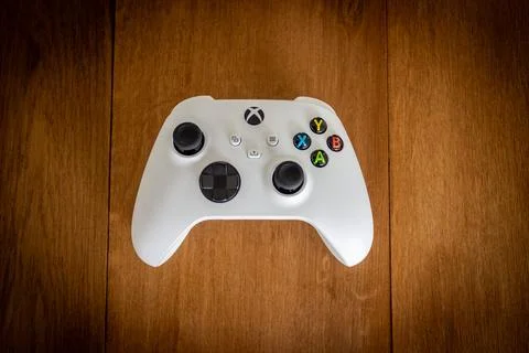 Xbox controller on wood Stock Photos