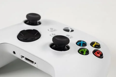 Xbox Series S game controller close up - 30 August, 2023 - Dnipro, Ukraine Stock-Fotos