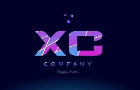 Xc x c  colored blue pink purple alphabet letter logo icon vector 스톡 일러스트