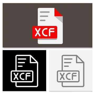 Xcf document file format collection icons Illustrazione stock