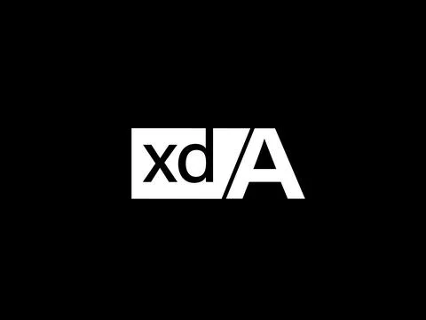 XDA Logo and Graphics design vector art, Icons isolated on black background Stock Illustration