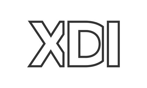 XDI logo design template with strong and modern bold text. Initial based ve.. 스톡 일러스트