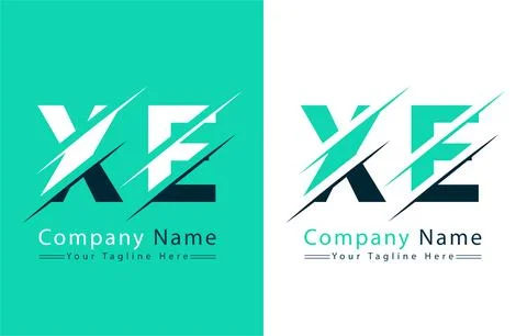XE Letter Logo Vector Design Template Elements Illustrazione stock