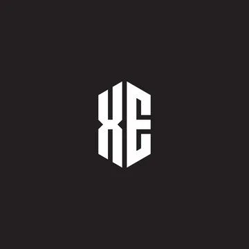XE Logo monogram with hexagon shape style design template Stock Illustration