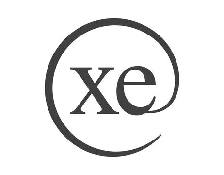 XE logo from two letter with circle shape email sign style. X and E round l.. Stock Illustration