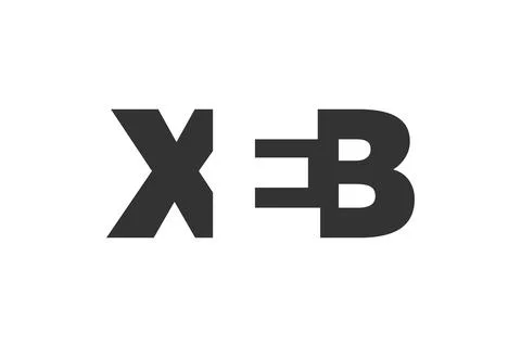 XEB logo design. Initial letter X E B bold font style for tech startups, co.. Stock Illustration