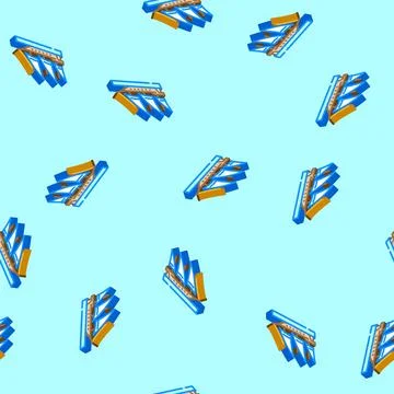 Xebec ancient ship isometric icon seamless pattern Stock Illustration