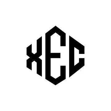 XEC letter logo design with polygon shape. XEC polygon and cube shape logo .. Stock Illustration