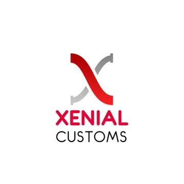Xenial customs vector letter X icon Stock Illustration
