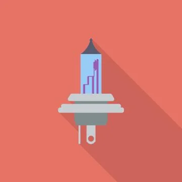 Xenon car lamp flat icon Stock Illustration