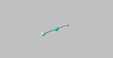 Xenon difluoride molecular structure isolated on grey. 3d illustration Stock Illustration