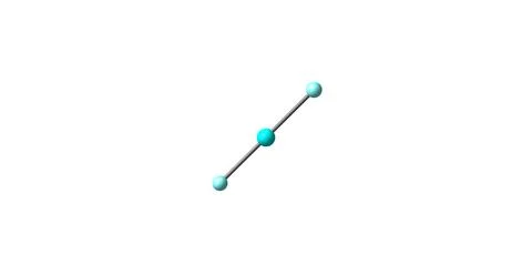 Xenon difluoride molecular structure isolated on white. 3d illustration Stock Illustration